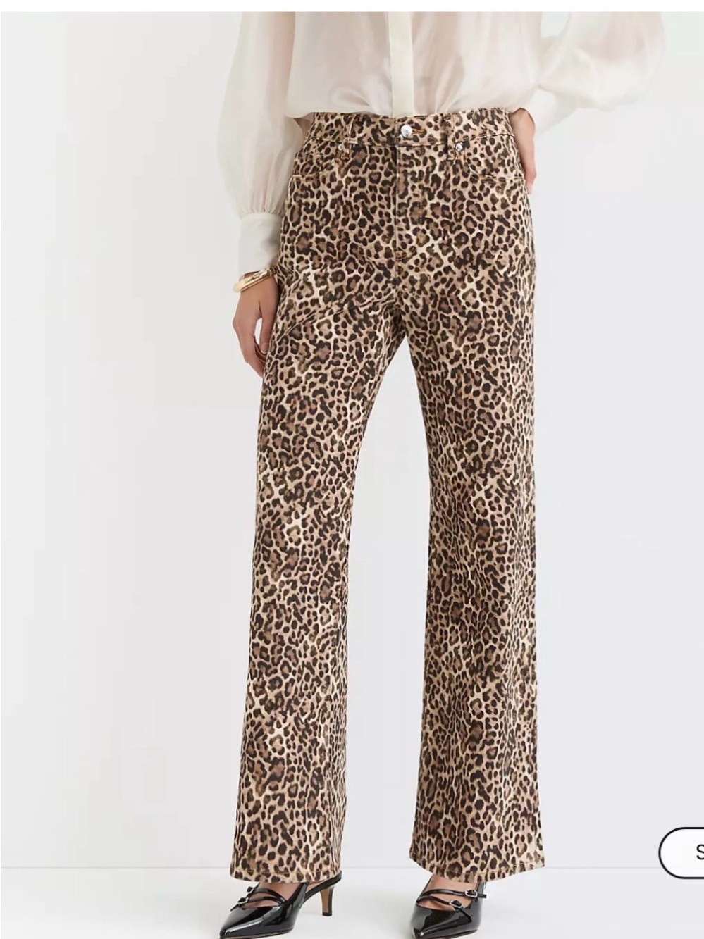 LOFT Leopard Print Wide Leg Jeans